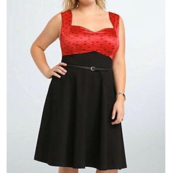 torrid Dresses & Skirts - Black Red Flared TORRID DRESS Size 14